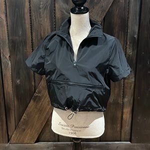 Hot & Delicious black cropped half zip short sleeve jacket